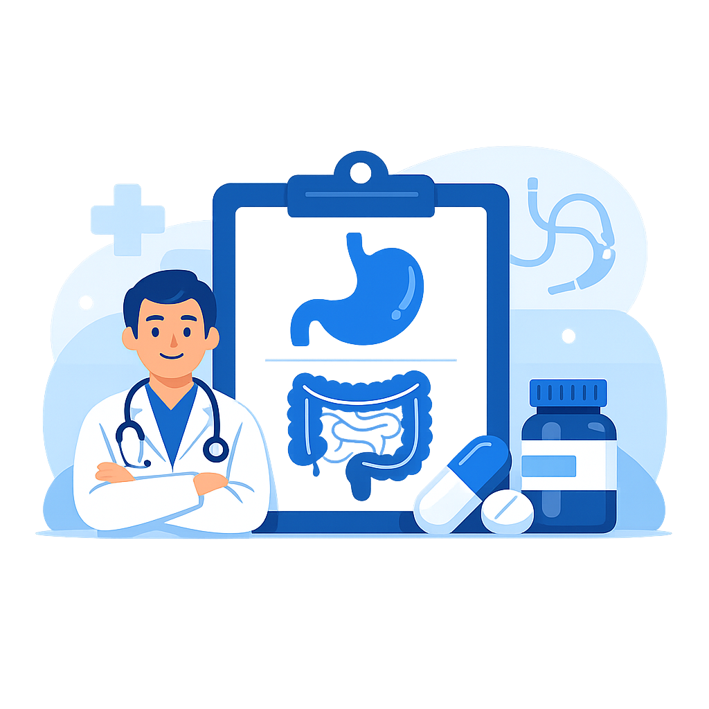 ল্যাবজোন হাসপাতালের গ্যাস্ট্রোএন্টারোলজি বিভাগের পরিপাকতন্ত্র রোগ নির্ণয় ও চিকিৎসা সেবার ইলাস্ট্রেশন